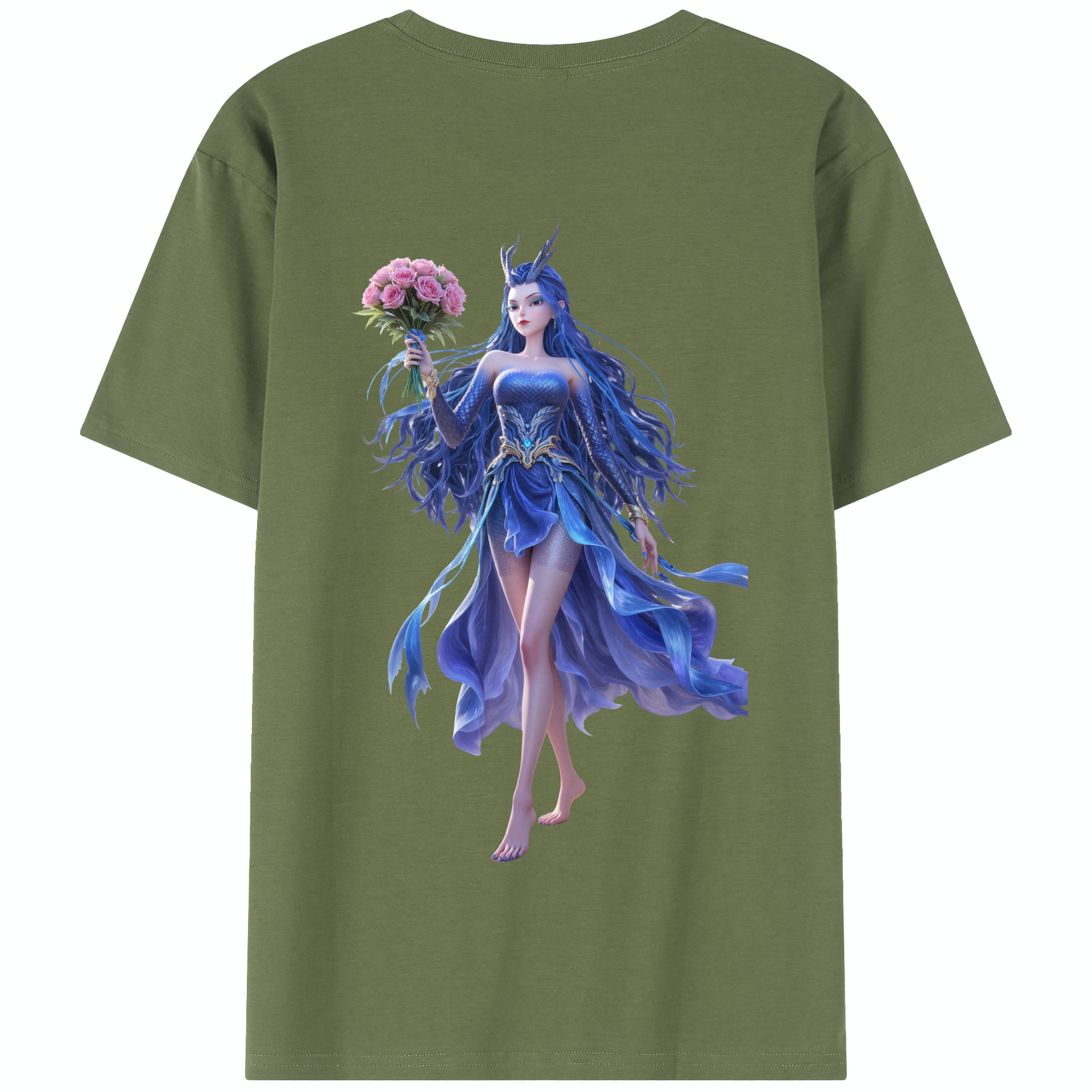 （画像用） Ne Zha 2 ナタ 魔童の大暴れ 綿100％半袖Tシャツ（背面プリント）